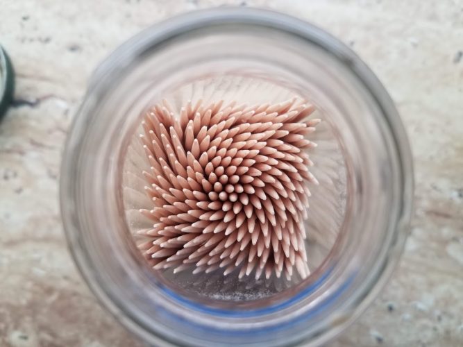 Toothpicks in jar