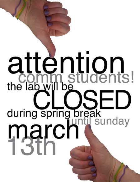 2011 Spring Break Lab Hours