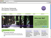 Screen shot of the Fenway Community Development Coporation Home Page