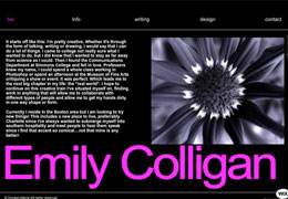 Screen shot of Emily Colligan's e-portfolio'