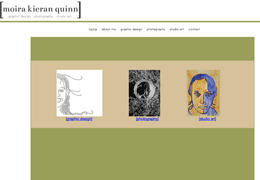 A screen shot of Moira Quinn's website