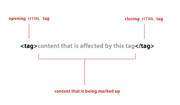 A graphic explaining html tags