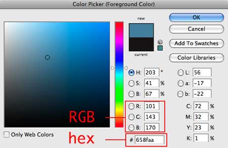 A screenshot of the Photoshop color picker