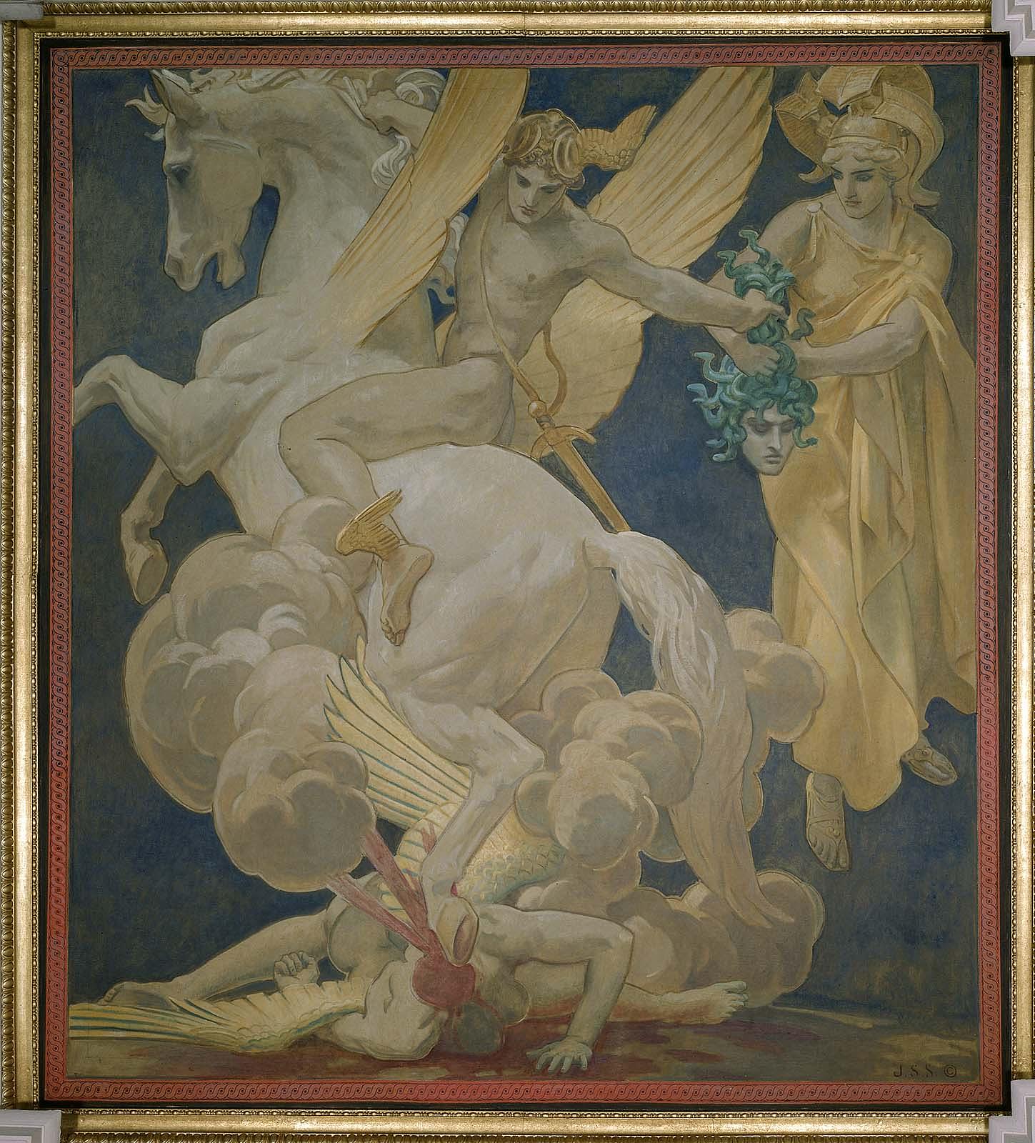 Perseus on Pegasus Slaying Medusa