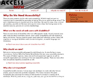 A screen shot of the Access Now website