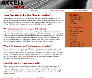 A screen shot of the Access Now website