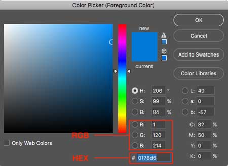 A screenshot of the Photoshop color picker