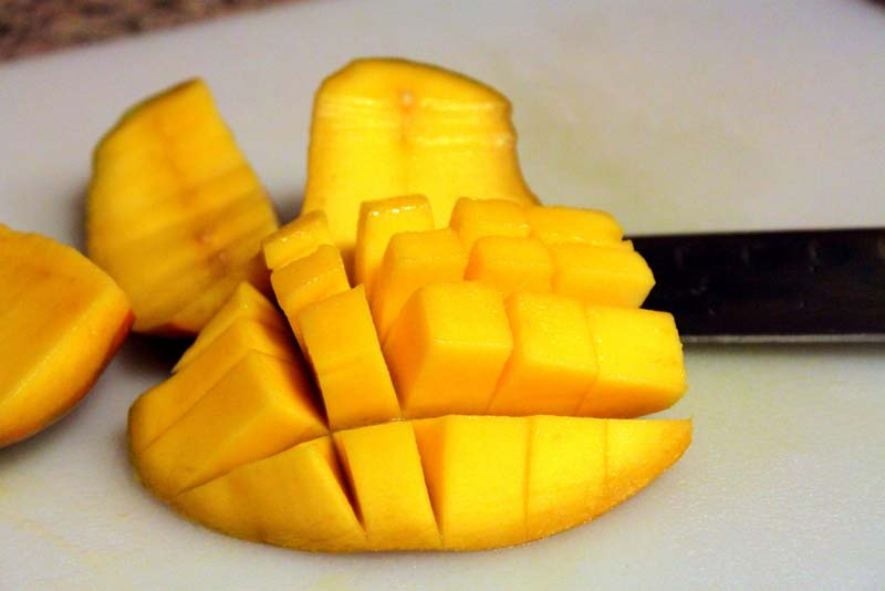picture of a cut mango