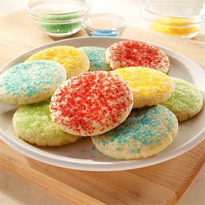 A Photo of Sugar Cookies with Sprinkles