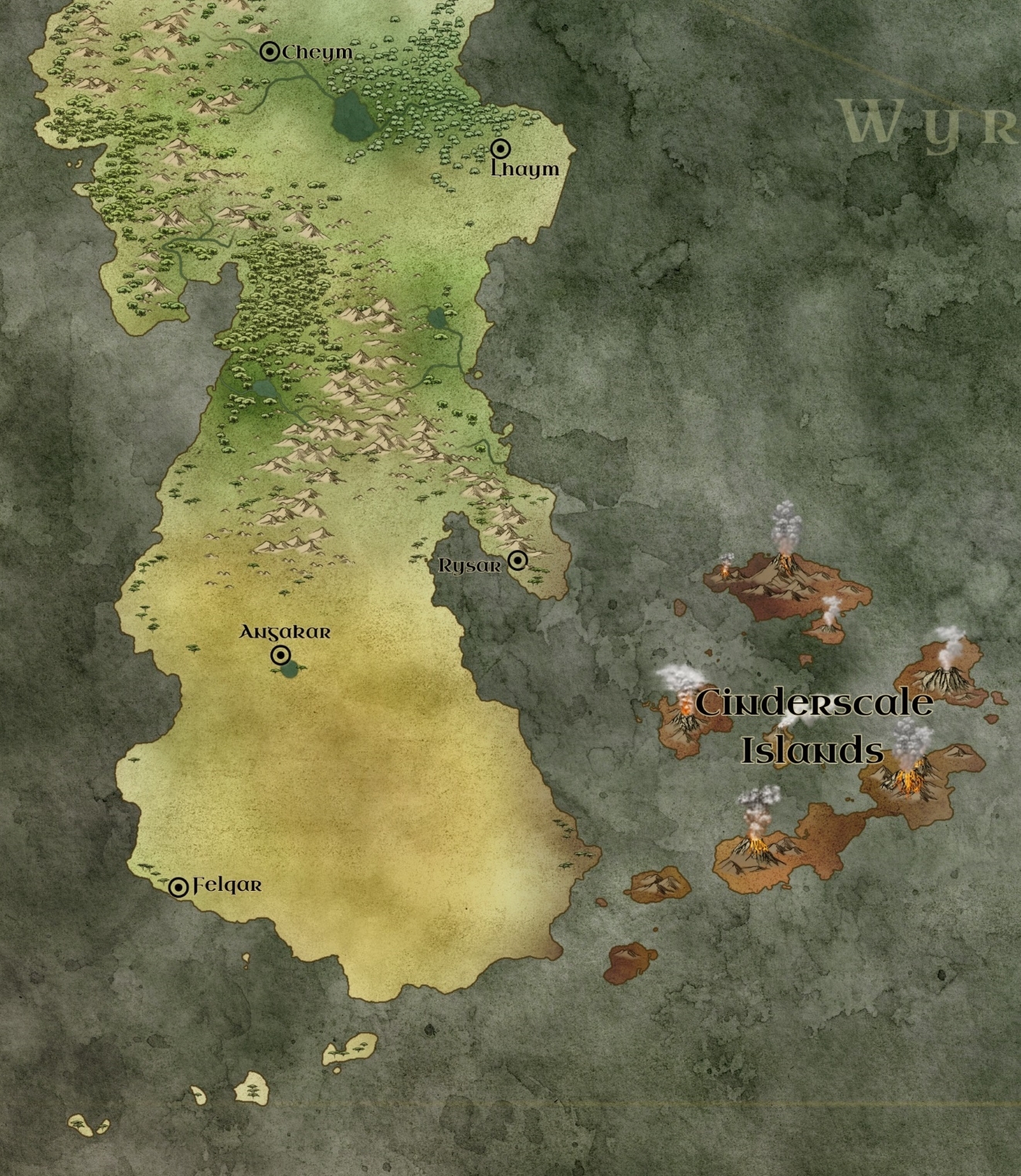 Map of the south of Vuun.