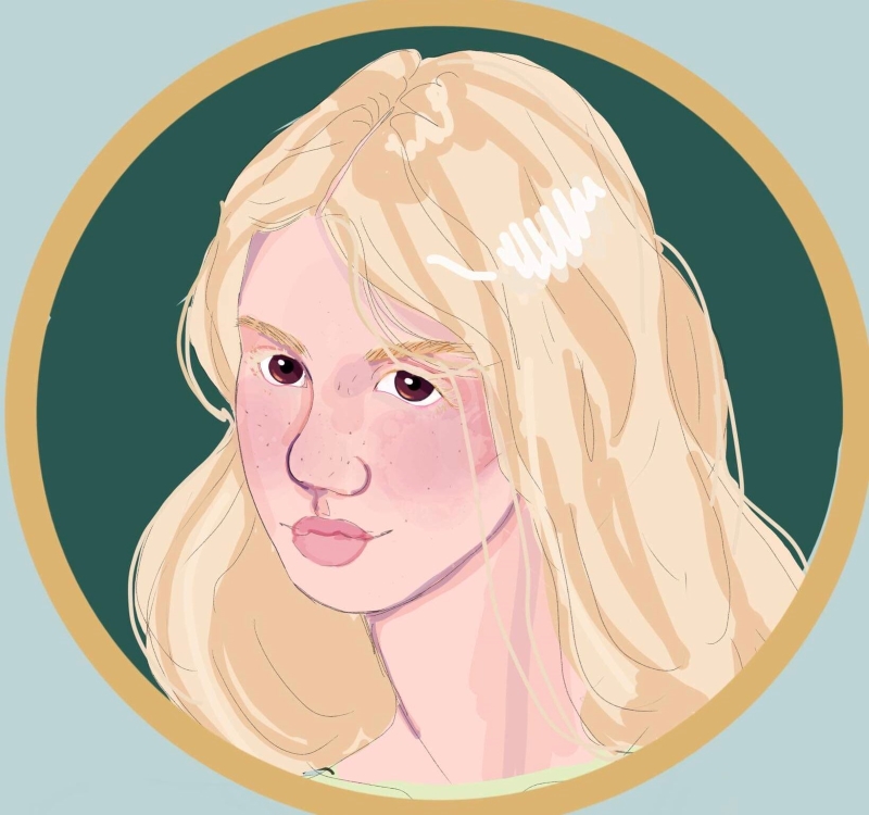 Phoebe's character icon. She has fair, freckled skin; brown eyes; and long blonde hair. She is shown in a three-quarters view.