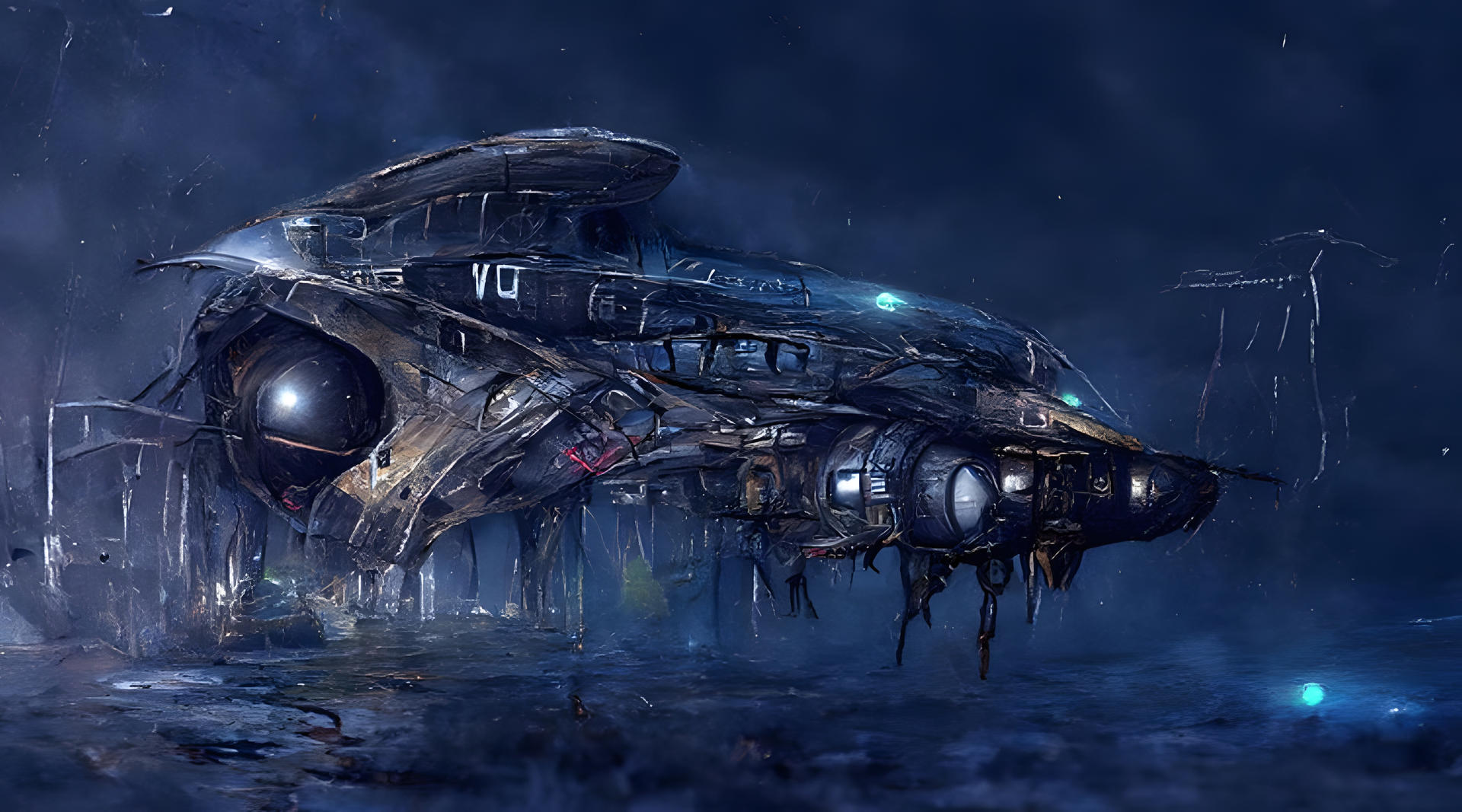 A derelict spacecraft.