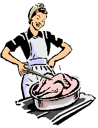 Lady Basting Turkey
