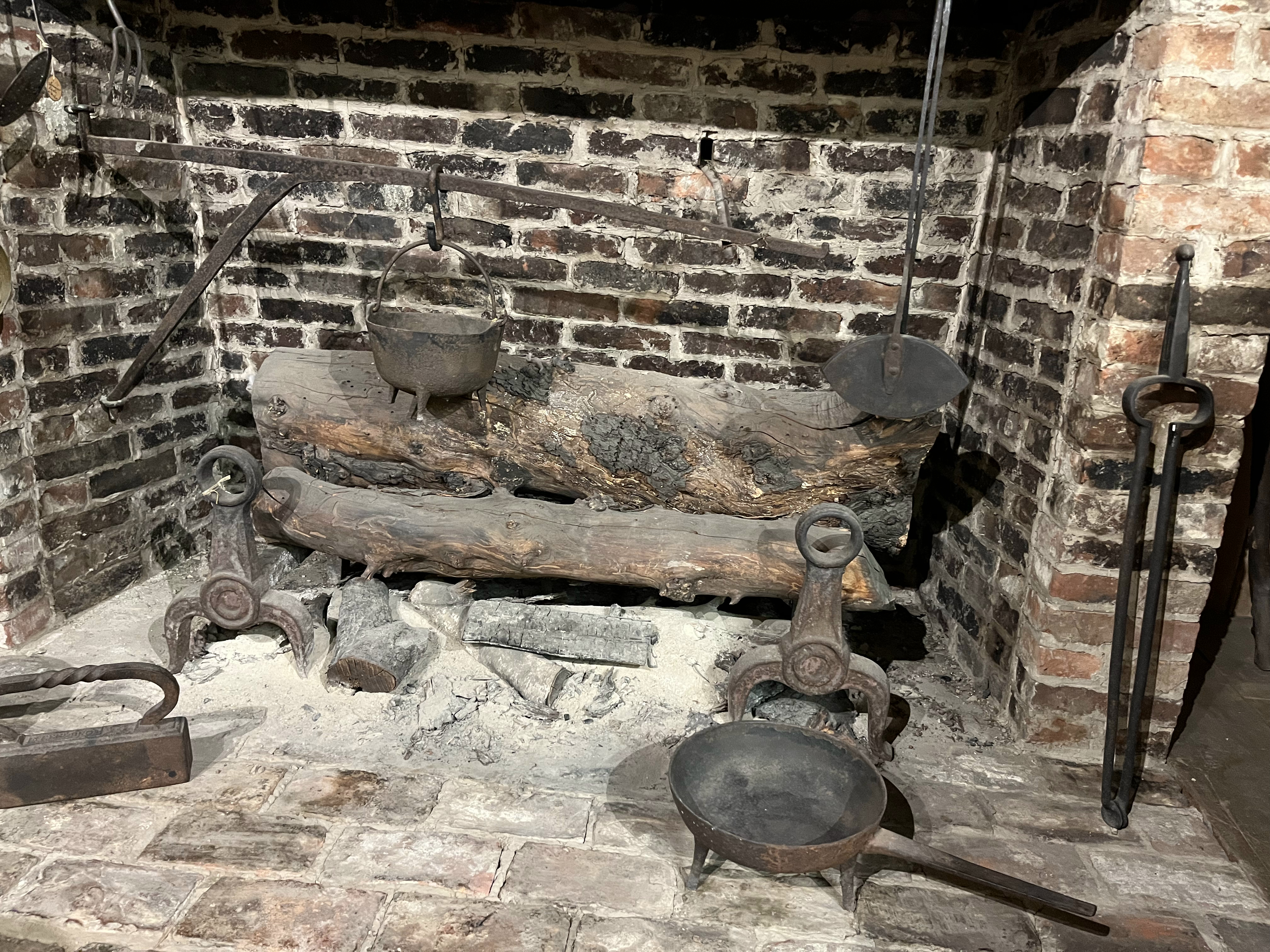 log fireplace