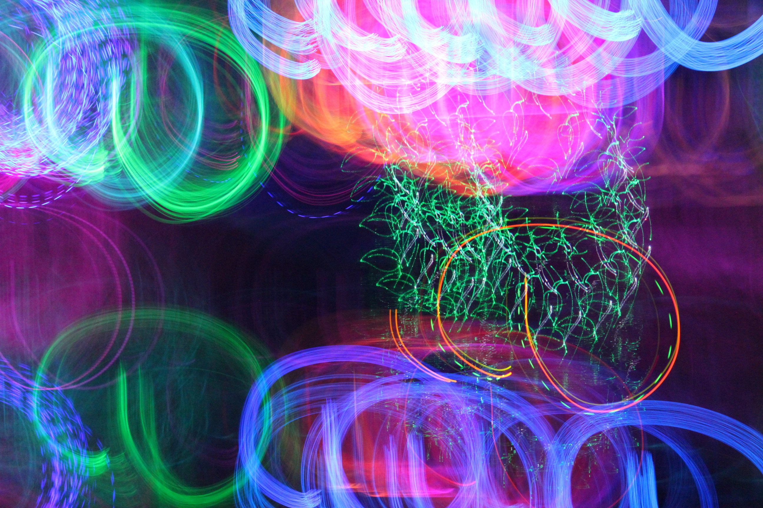 colorful lights smudged in spiral shape