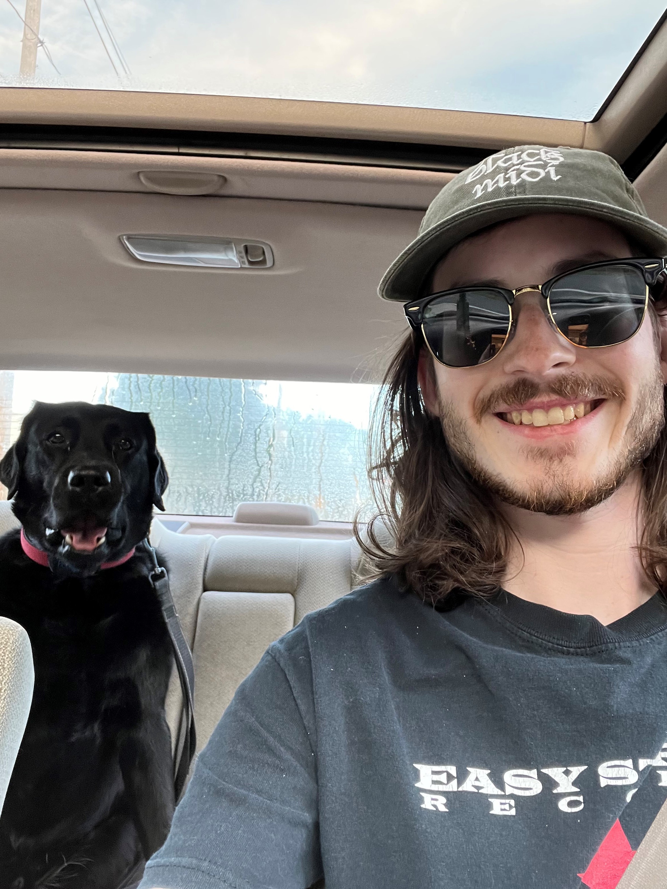 Photo of My Dog Ziggy and I in the Car Together